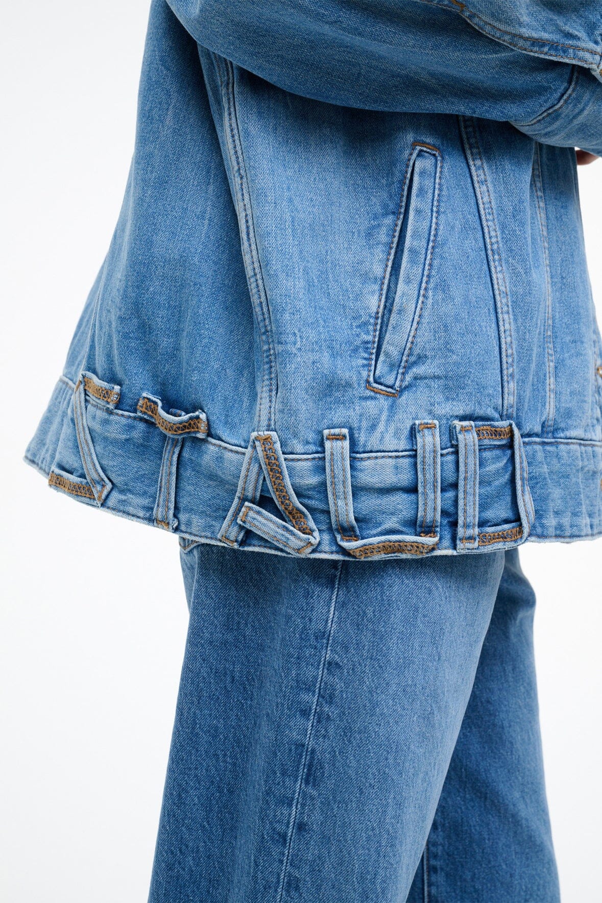 CUSTOM STAUD x C.BONZ THE BIGGEST JEAN JACKET | MID BLUE - Image 4