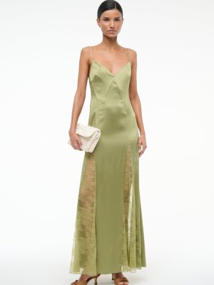 TRINITY SILK DRESS | MOSS