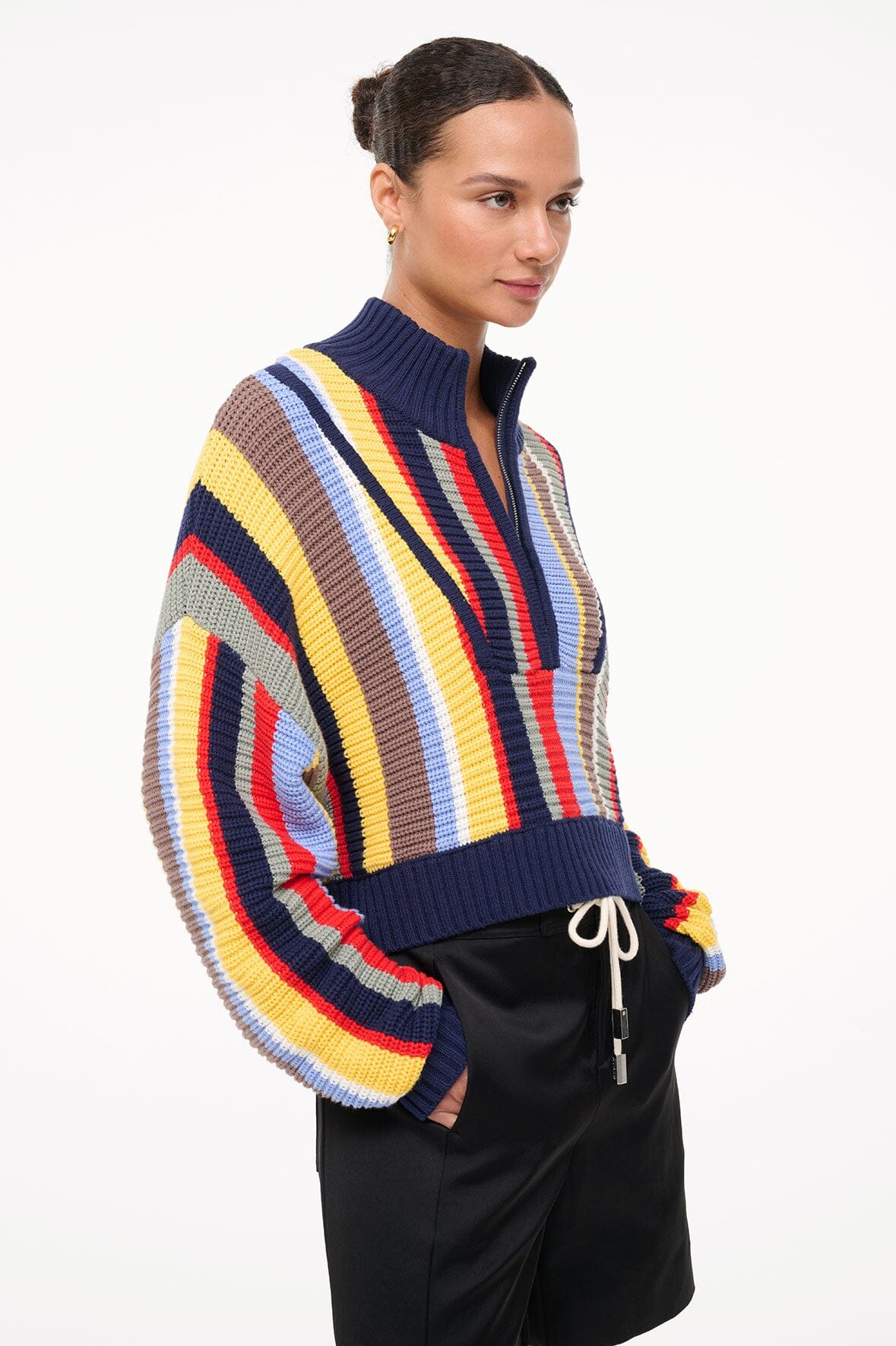 CROPPED HAMPTON SWEATER | MARKET STRIPE - Image 2