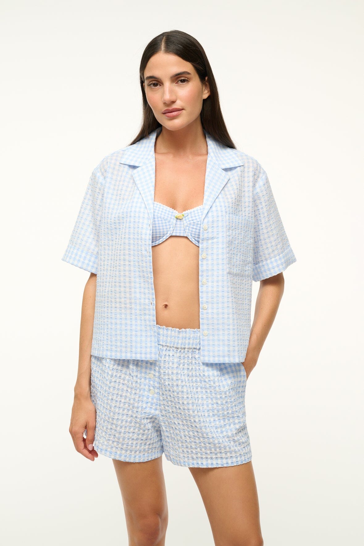 GABI SHIRT | SKY GINGHAM