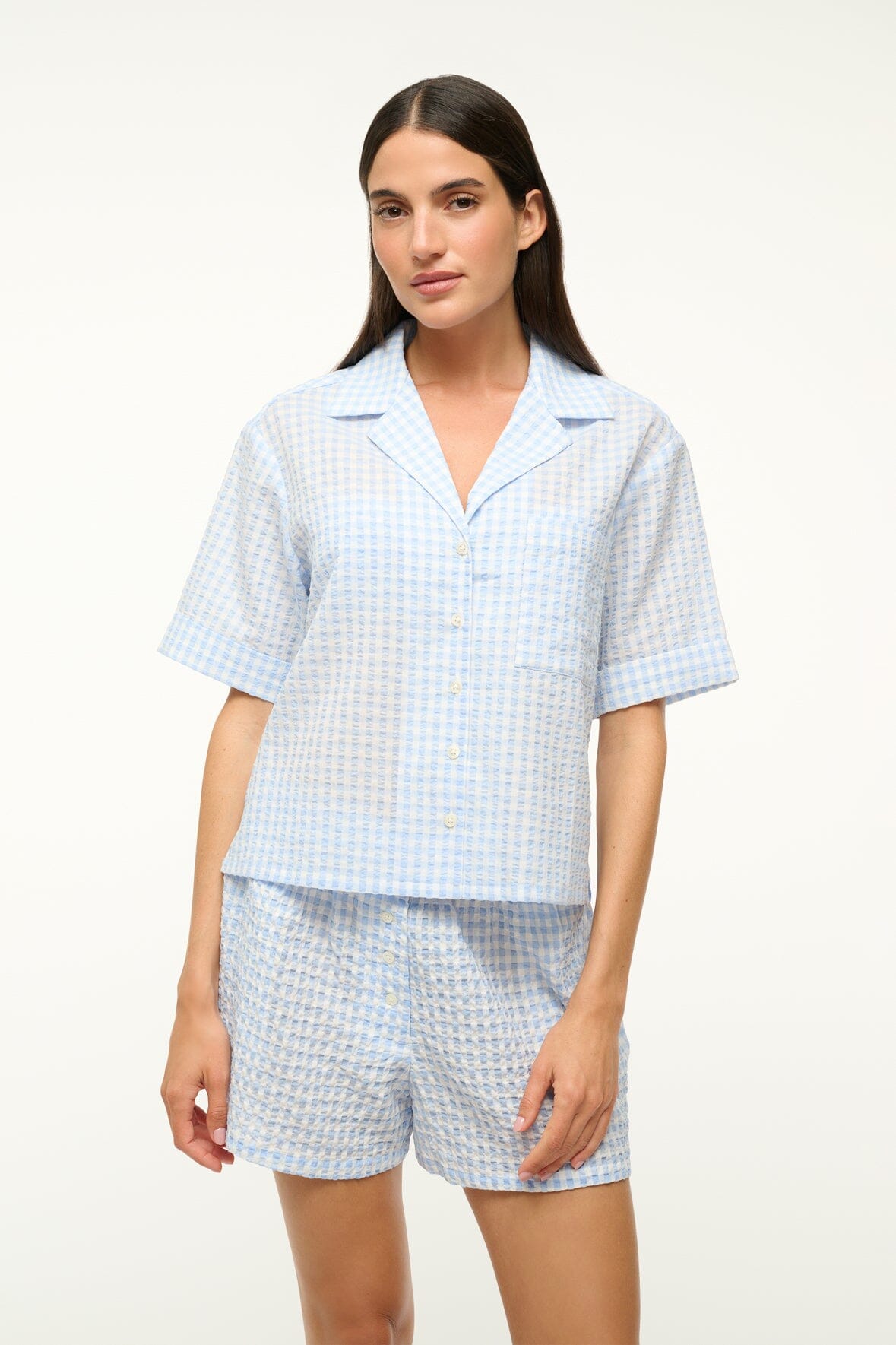 GABI SHIRT | SKY GINGHAM - Image 4