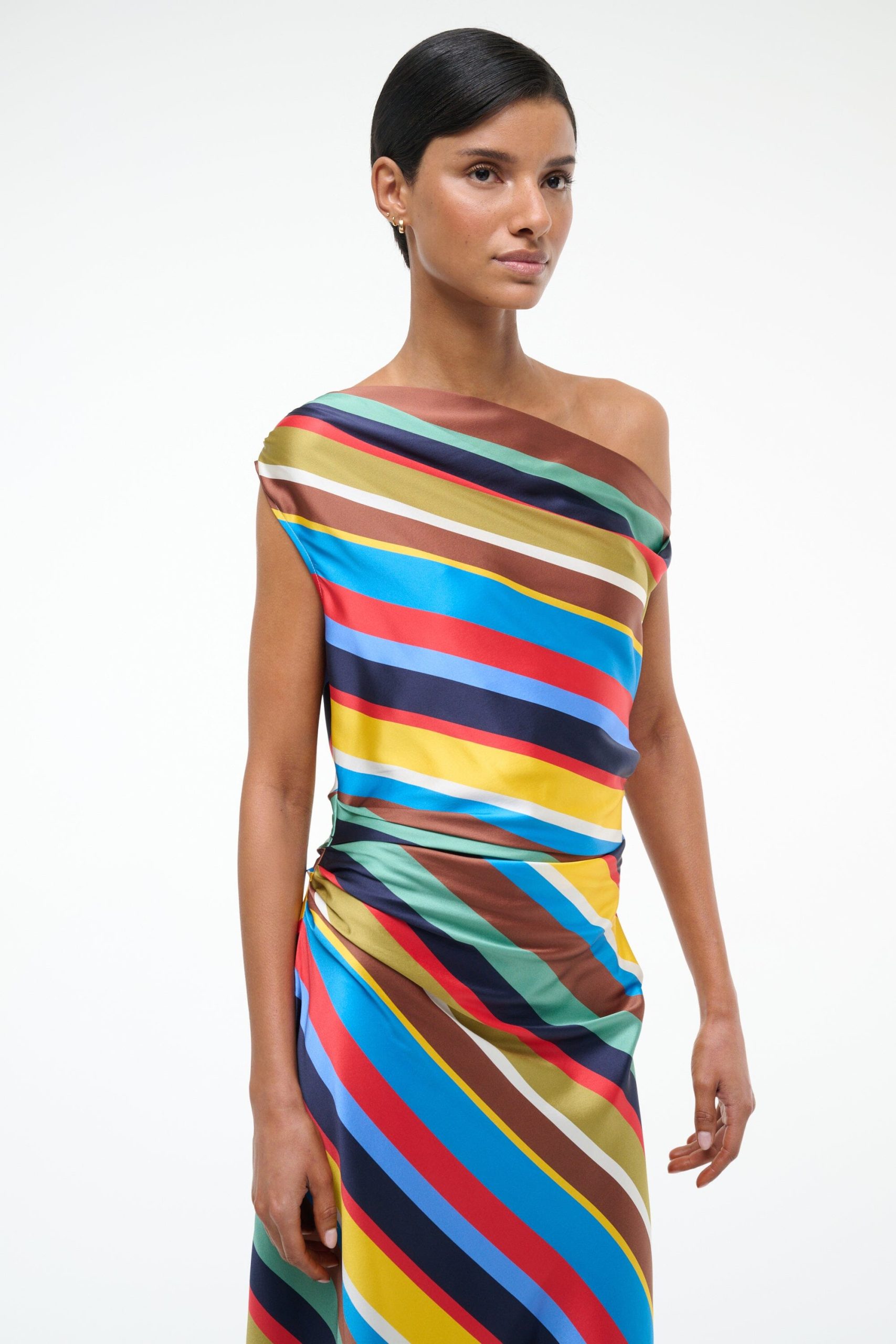 PHARE SILK DRESS | MARKET STRIPE - Image 2