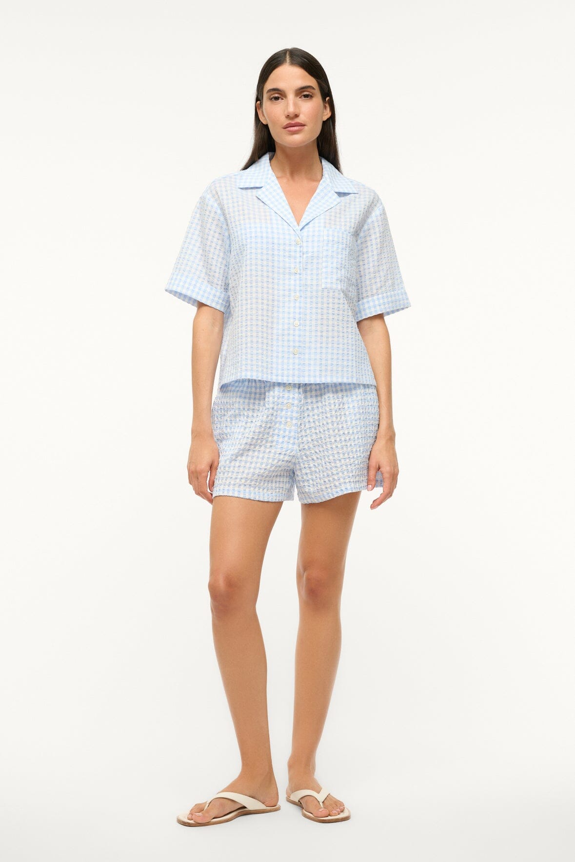 GABI SHIRT | SKY GINGHAM - Image 2