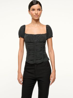 ELBA SILK TOP | BLACK