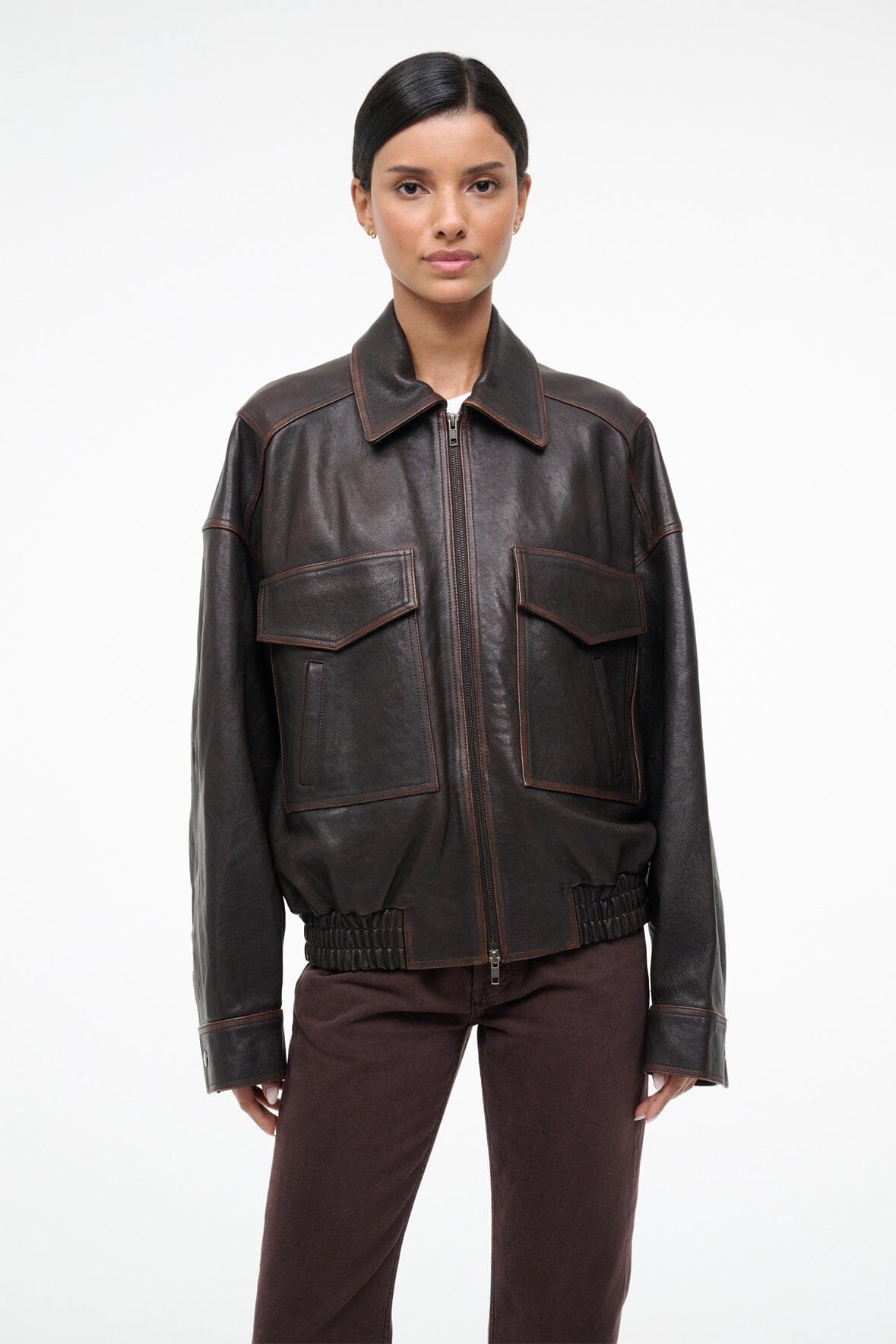 EUGENE LEATHER JACKET | DISTRESSED BROWN - Image 5