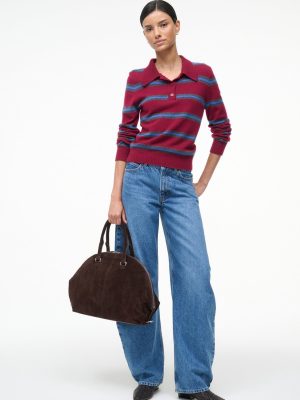 GEMMA CASHMERE SWEATER | CRIMSON STRIPE