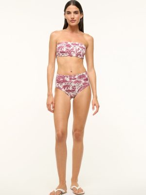DEVON HIGH RISE BIKINI BOTTOM | BORDEAUX TOILE