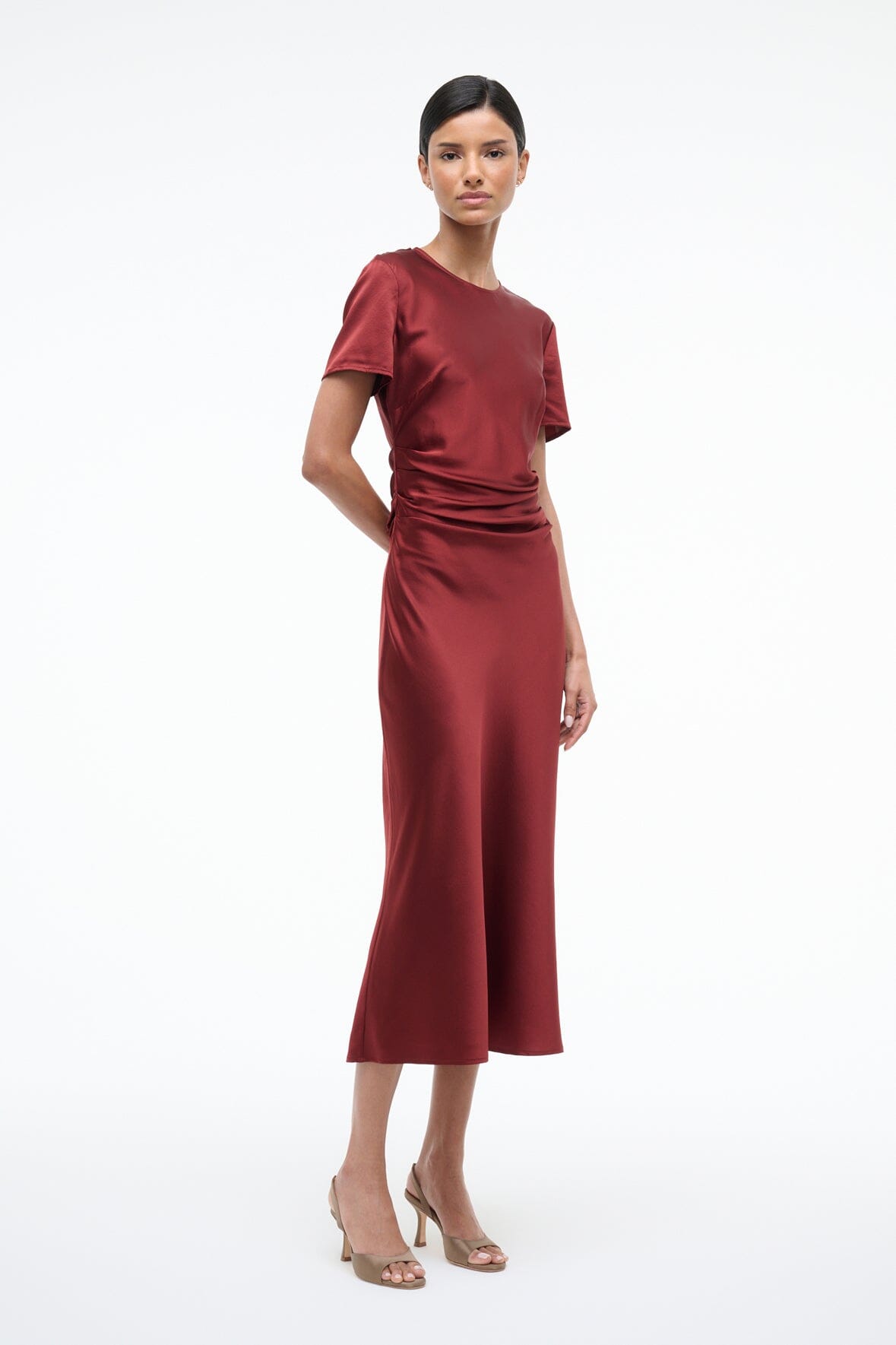 MARCEL SILK DRESS | SANGRIA - Image 2