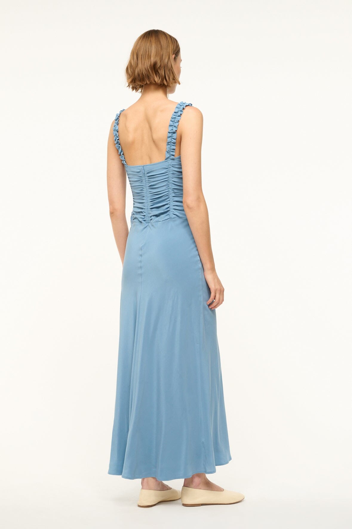 NIC SILK MAXI DRESS | SLATE BLUE - Image 5