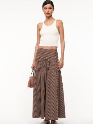 PROCIDA SKIRT | DARK OAK MICRO STRIPE