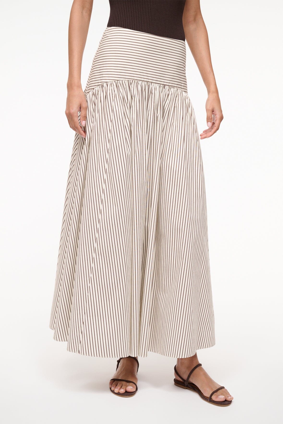 PROCIDA SKIRT | IVORY DARK OAK MICRO STRIPE - Image 2