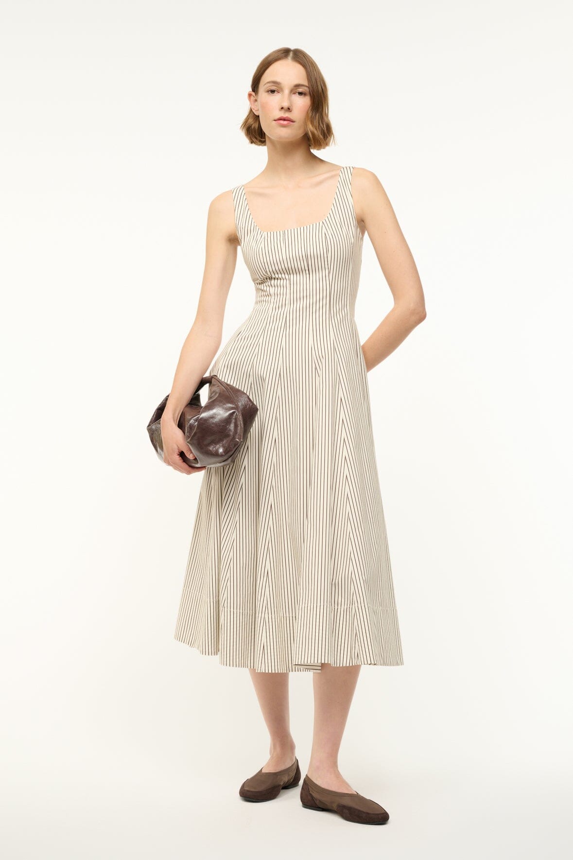 WELLS DRESS | IVORY DARK OAK MICRO STRIPE - Image 5