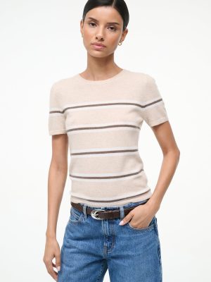 EASY CASHMERE TEE | WHISPER STRIPE