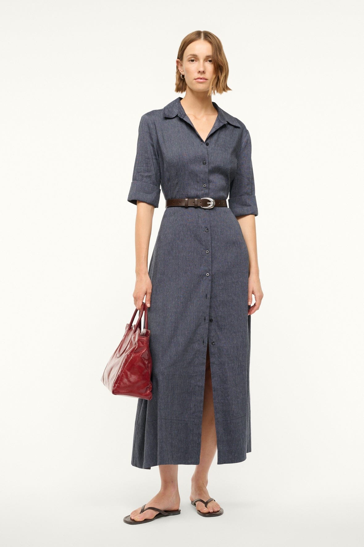 JOAN LINEN DRESS | CHAMBRAY - Image 5