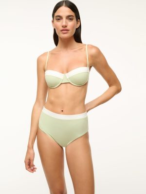 DEVON HIGH RISE BIKINI BOTTOM | PALE JADE WHITE