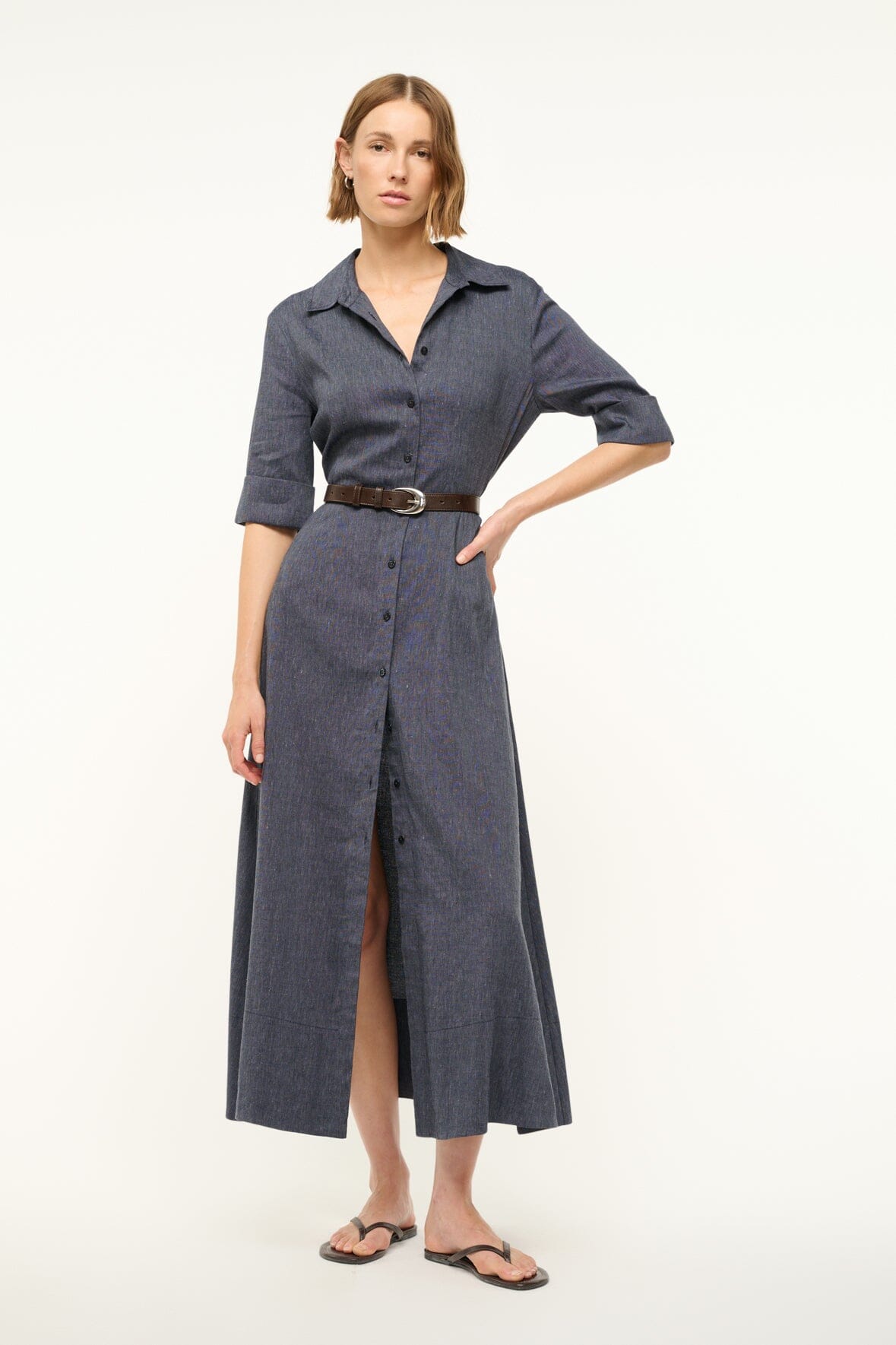 JOAN LINEN DRESS | CHAMBRAY