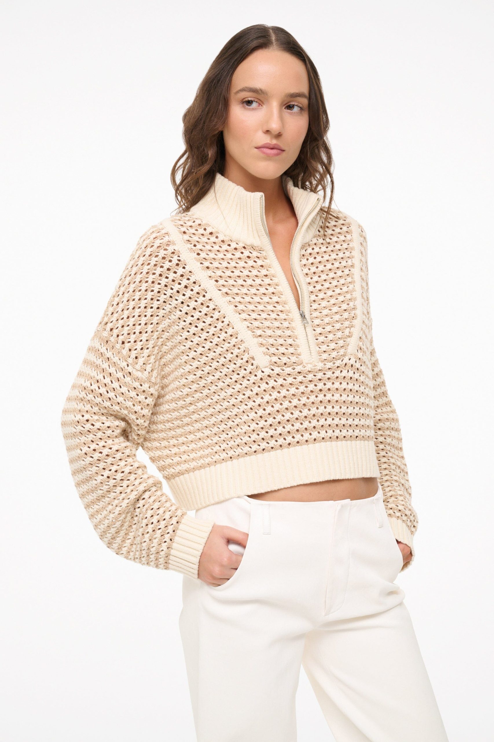 CROPPED HAMPTON SWEATER | BREEZE CREME