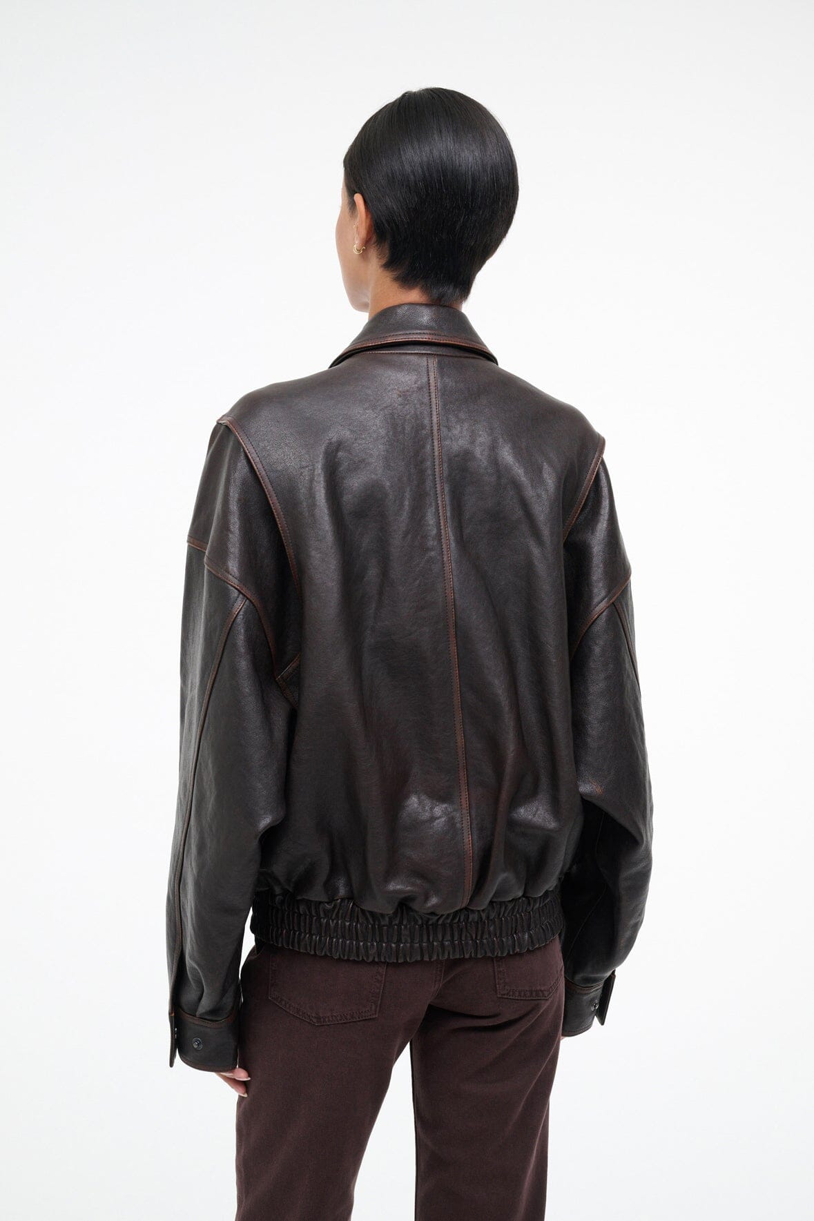 EUGENE LEATHER JACKET | DISTRESSED BROWN - Image 6