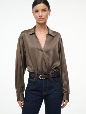 EVE SILK BODYSUIT | TAUPE