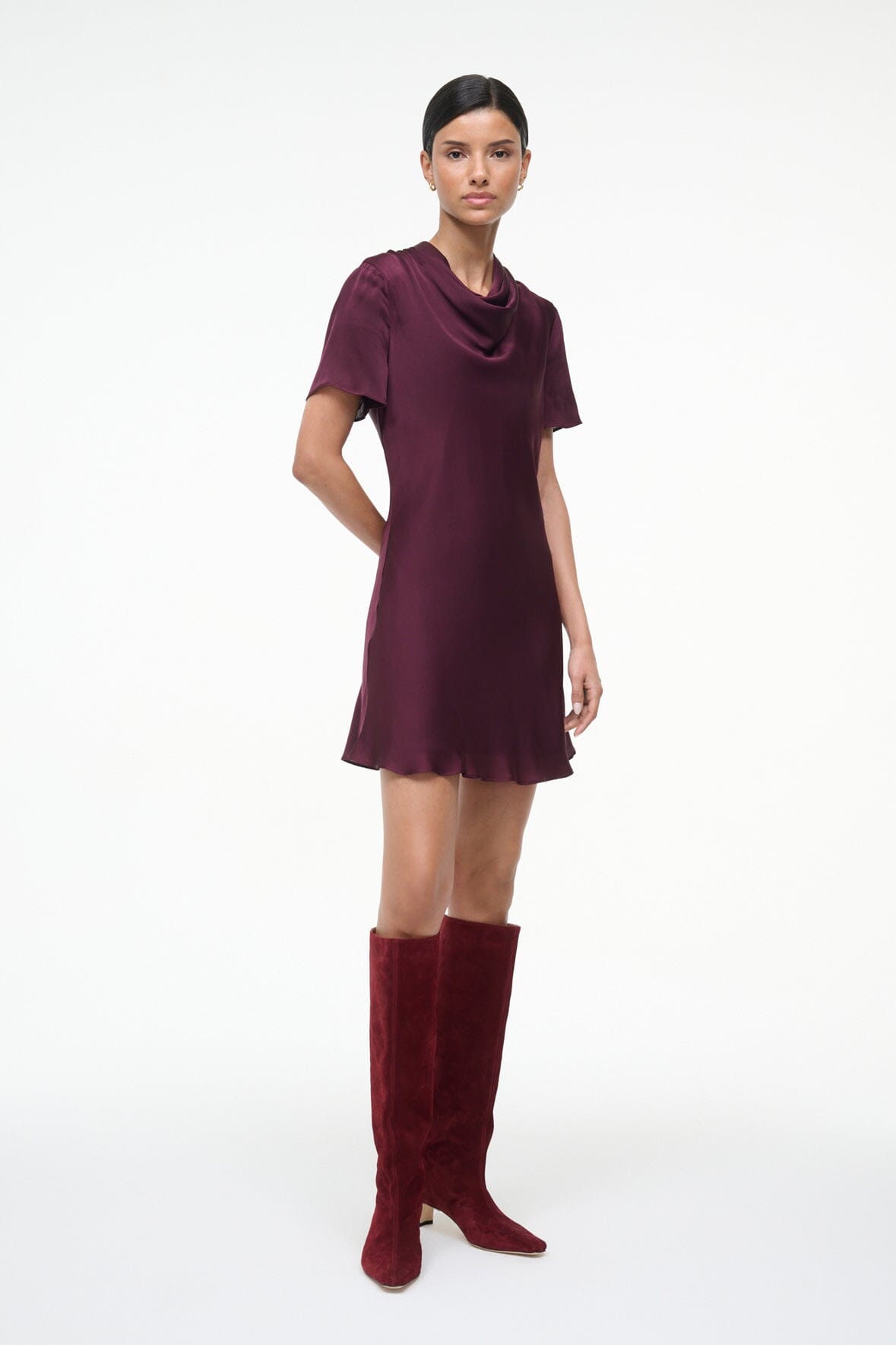 IRIS SILK DRESS | SYRAH - Image 3