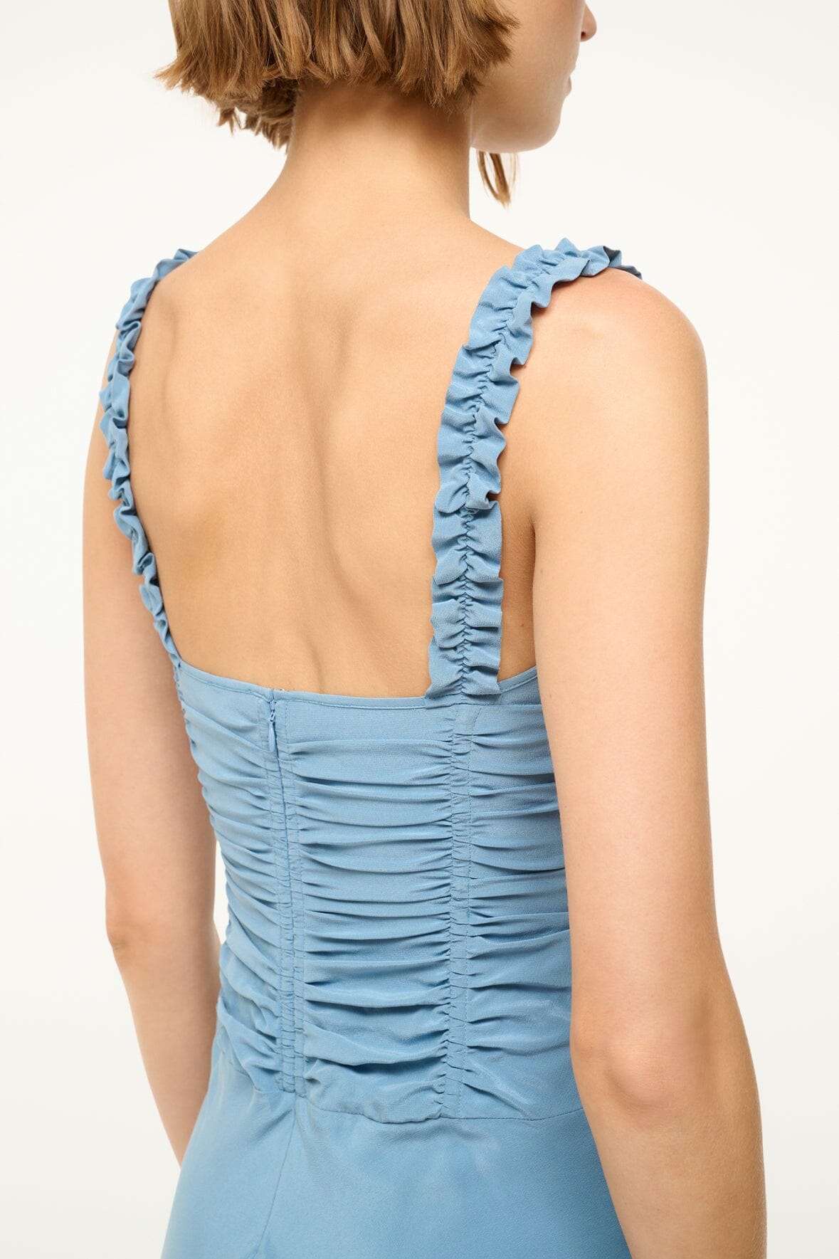NIC SILK MAXI DRESS | SLATE BLUE - Image 6