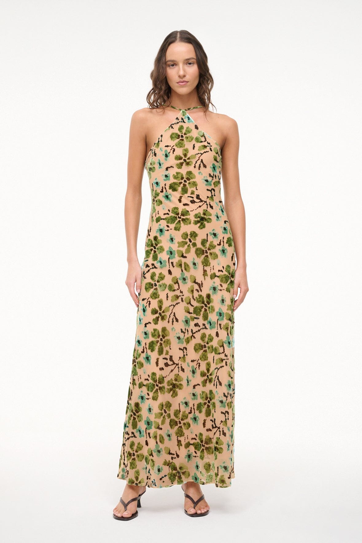 CUBISM DRESS | MOSS FLORAL TAPESTRY