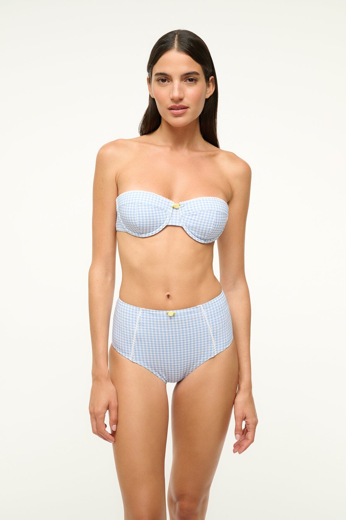 JO BALCONETTE BIKINI TOP | SKY MICRO CHECK - Image 5