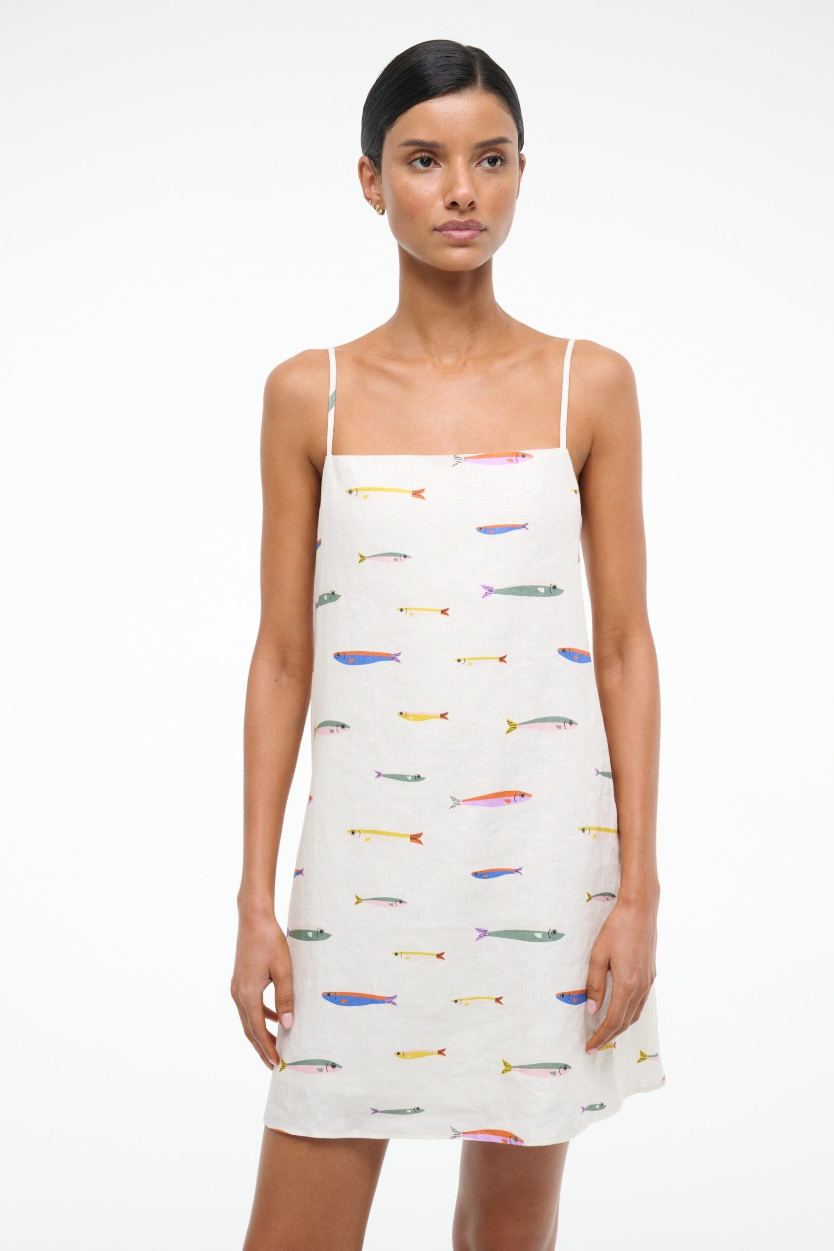 LAURA LINEN MINI DRESS | POP SARDINES IVORY - Image 2