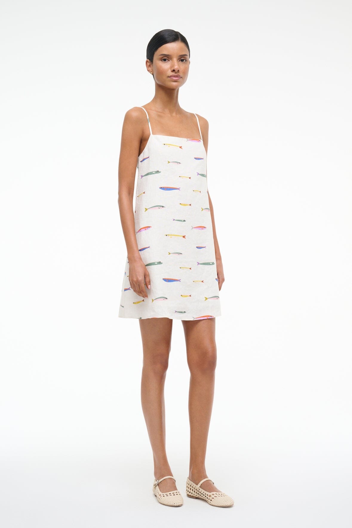 LAURA LINEN MINI DRESS | POP SARDINES IVORY - Image 4