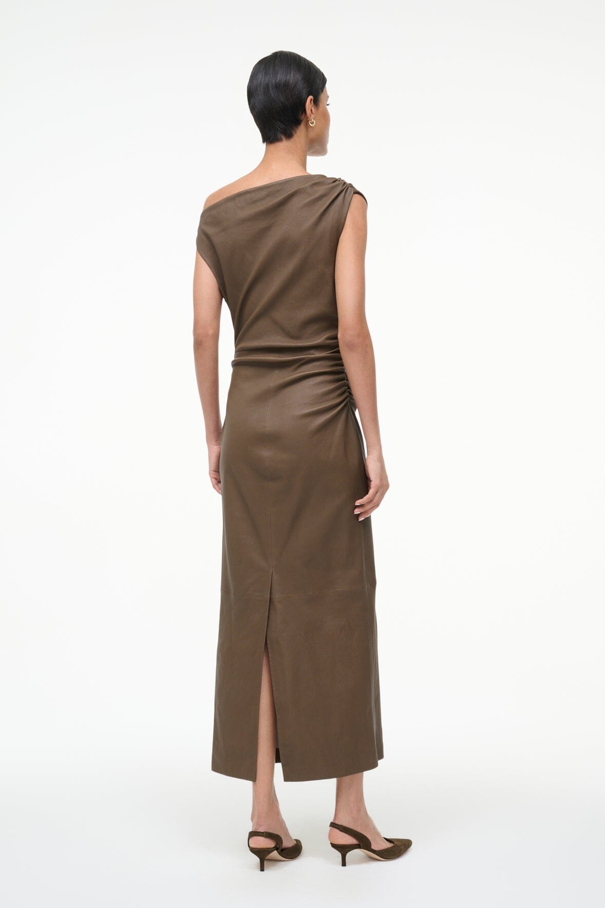 PHARE LEATHER DRESS | TRUFFLE - Image 5