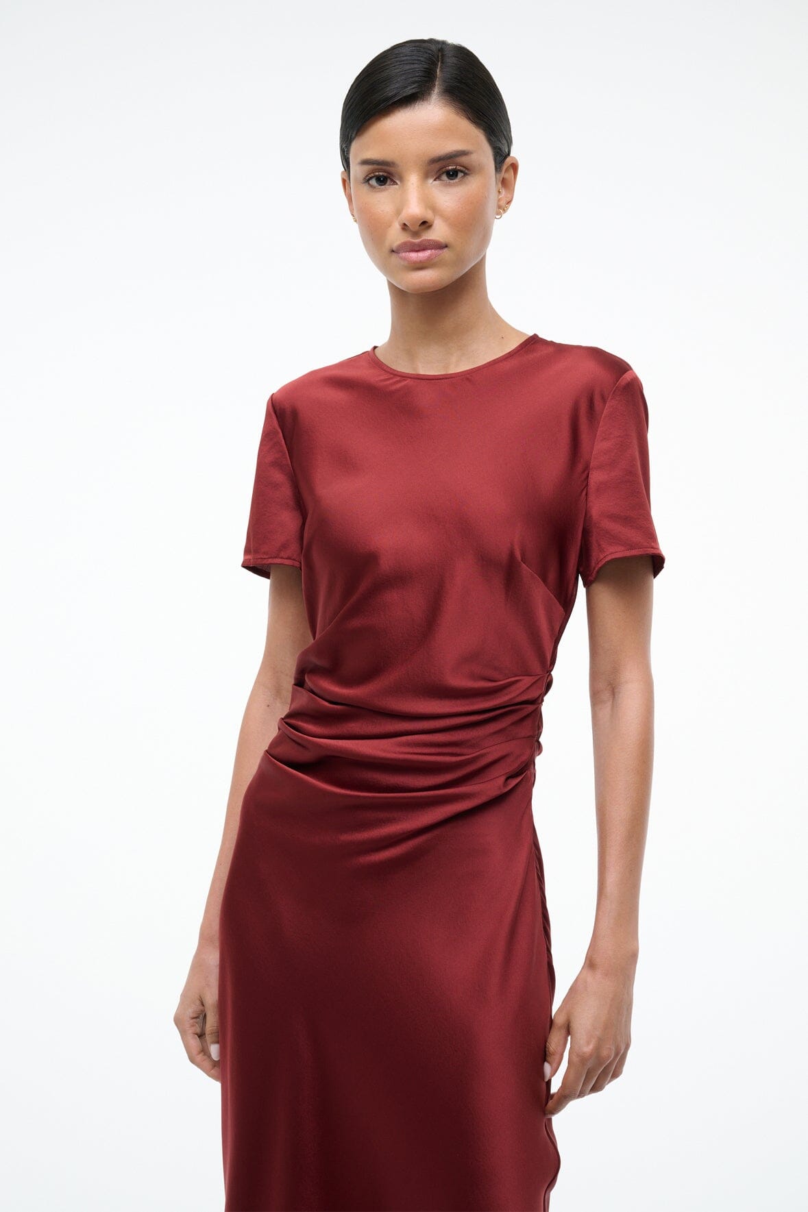 MARCEL SILK DRESS | SANGRIA - Image 4