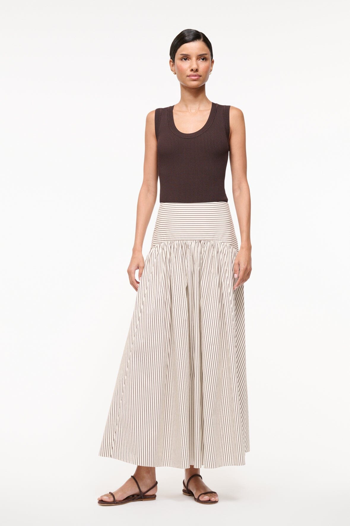 PROCIDA SKIRT | IVORY DARK OAK MICRO STRIPE - Image 6