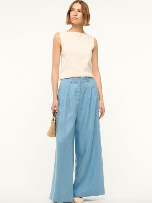 SASHA LINEN PANT | SLATE BLUE