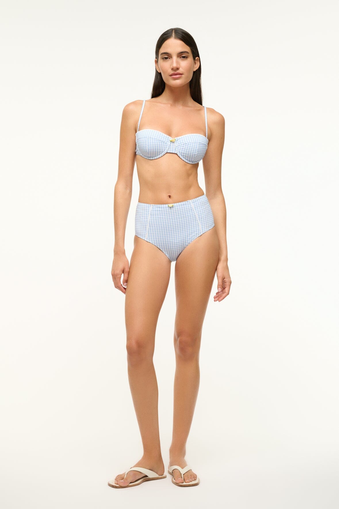 JO BALCONETTE BIKINI TOP | SKY MICRO CHECK - Image 3