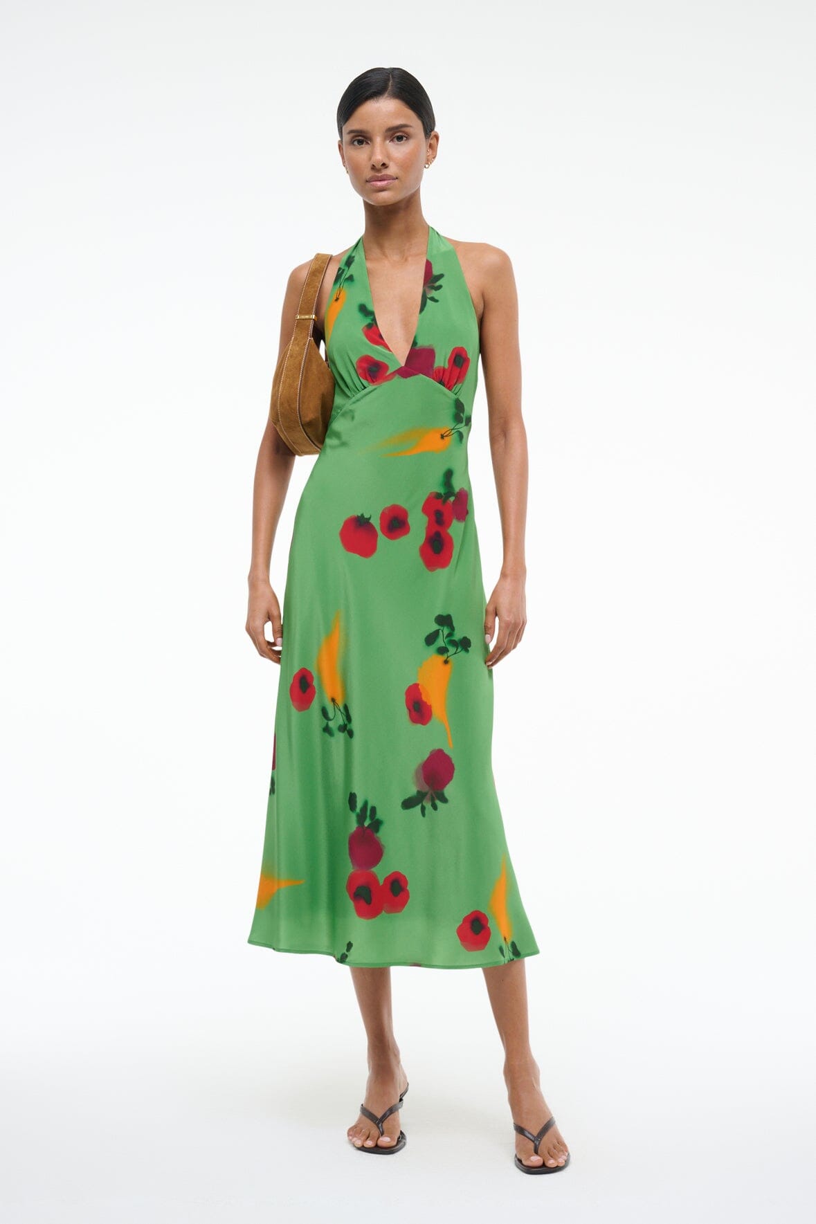 LUCCA SILK DRESS | FARMERS MARKET LEAF