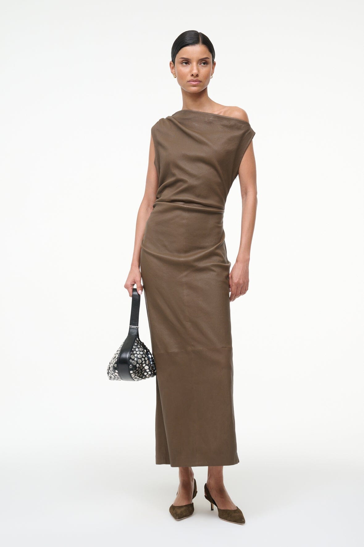 PHARE LEATHER DRESS | TRUFFLE - Image 6