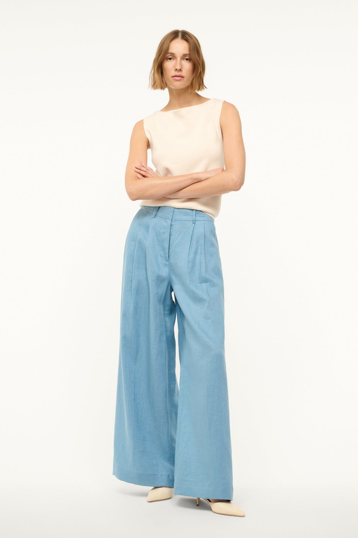 SASHA LINEN PANT | SLATE BLUE - Image 3