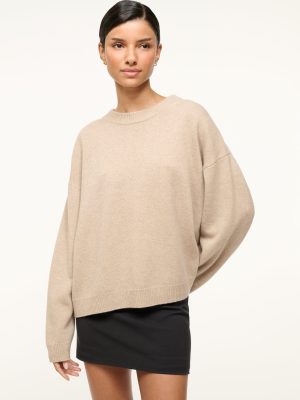 SERRANO CASHMERE RELAXED CREW | STONE