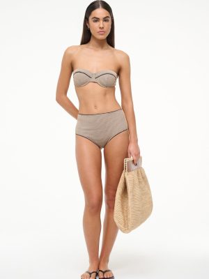 DEVON HIGH RISE BIKINI BOTTOM | NATURAL PIQUE