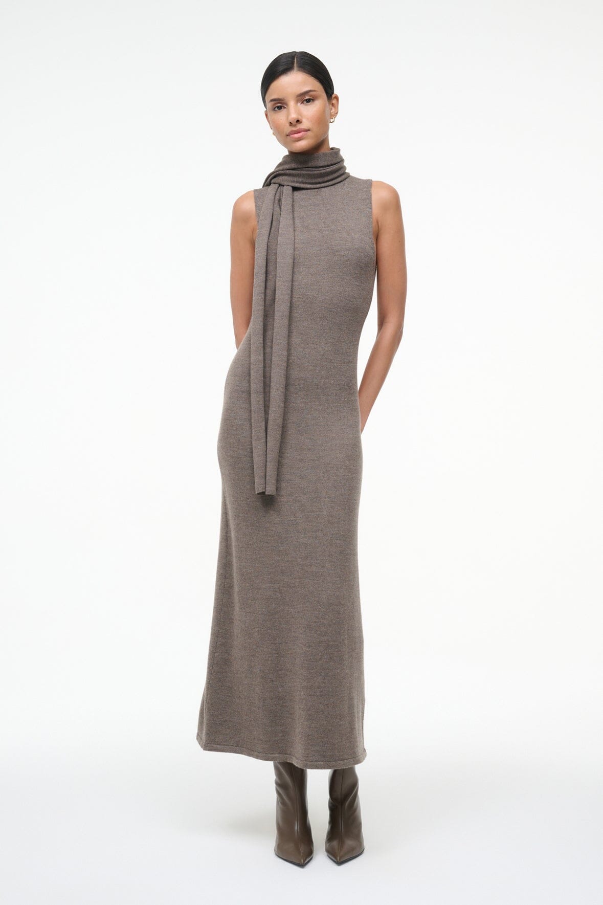 CANAL MIDI DRESS | TRUFFLE - Image 6