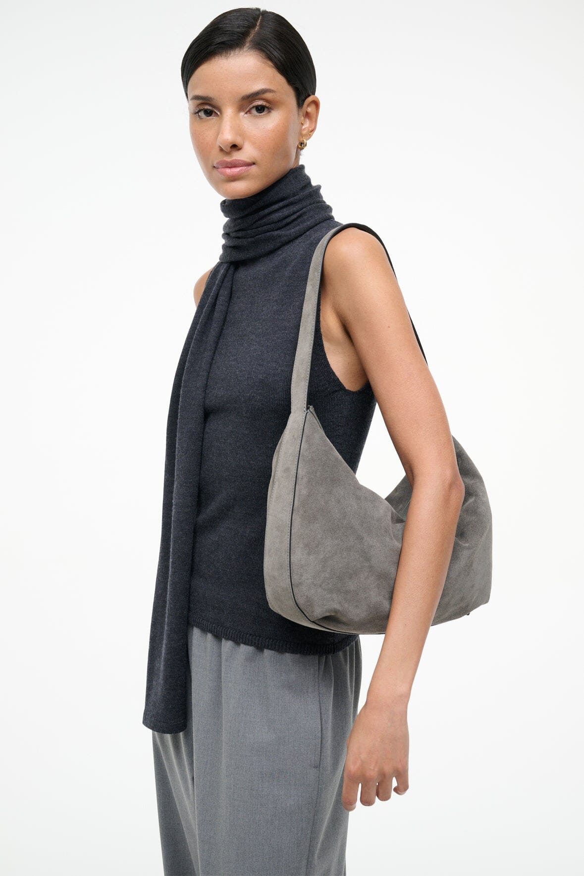 LARGE DEMY SHOULDER BAG | STORM SUEDE - Image 2