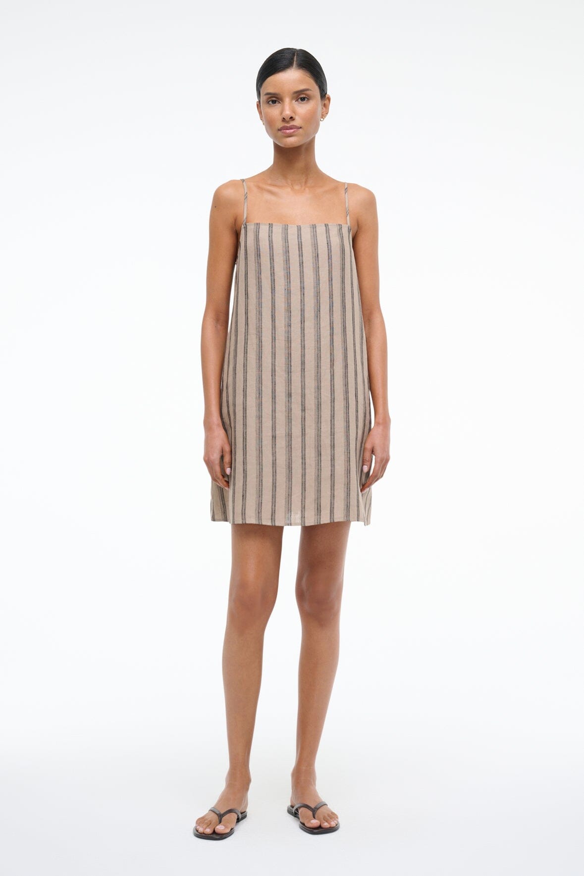 LAURA LINEN MINI DRESS | SAHARA STRIPE