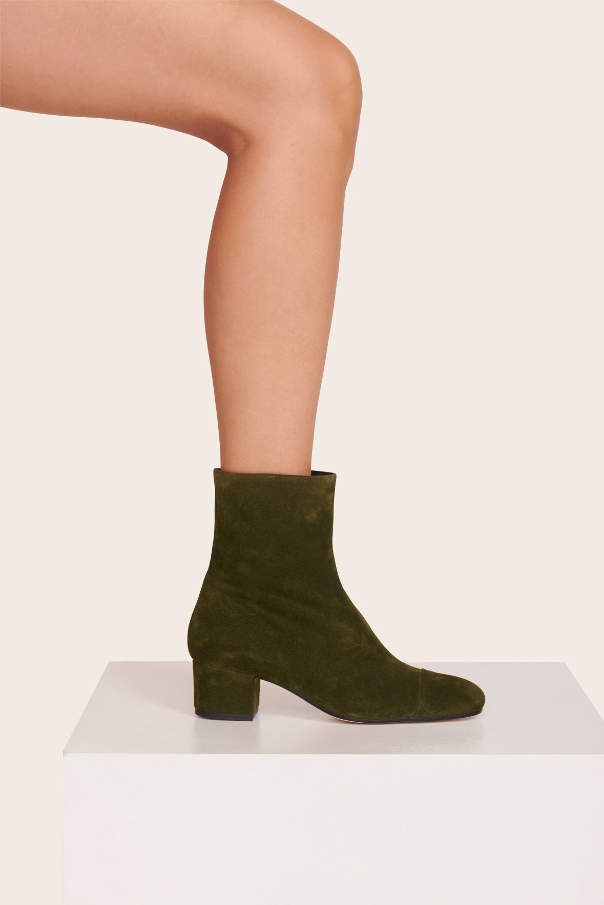 AIMEE SHORT BOOT | OLIVE SUEDE - Image 2