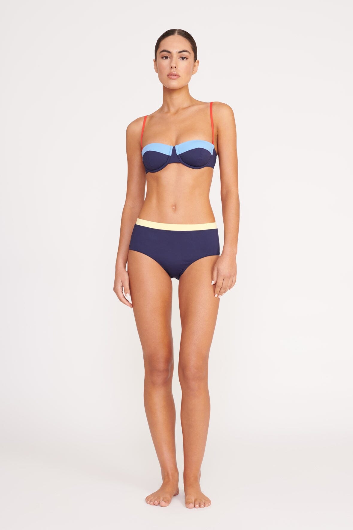 DEVON HIGH RISE BIKINI BOTTOM | NAVY COLORBLOCK - Image 2
