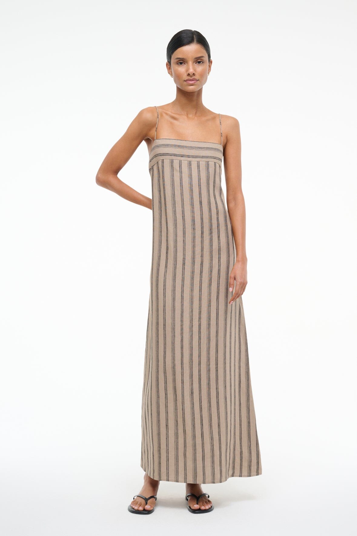 LAURA LINEN DRESS | SAHARA STRIPE