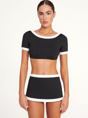NELL SWIM SKIRT | BLACK/WHITE