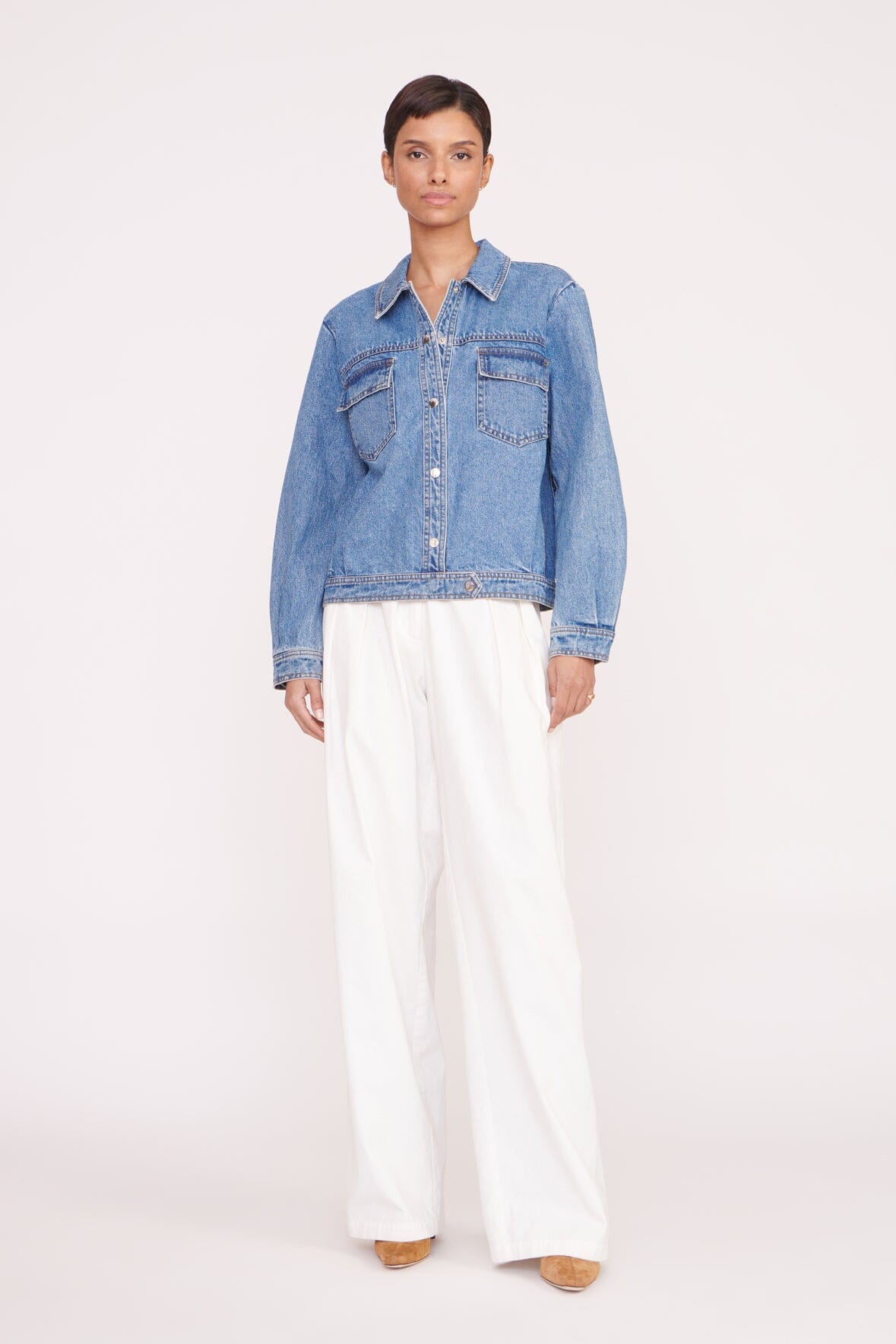 CUSTOM STAUD x C.BONZ OVERSIZED RYAN DENIM JACKET | MEDIUM WASH - Image 4