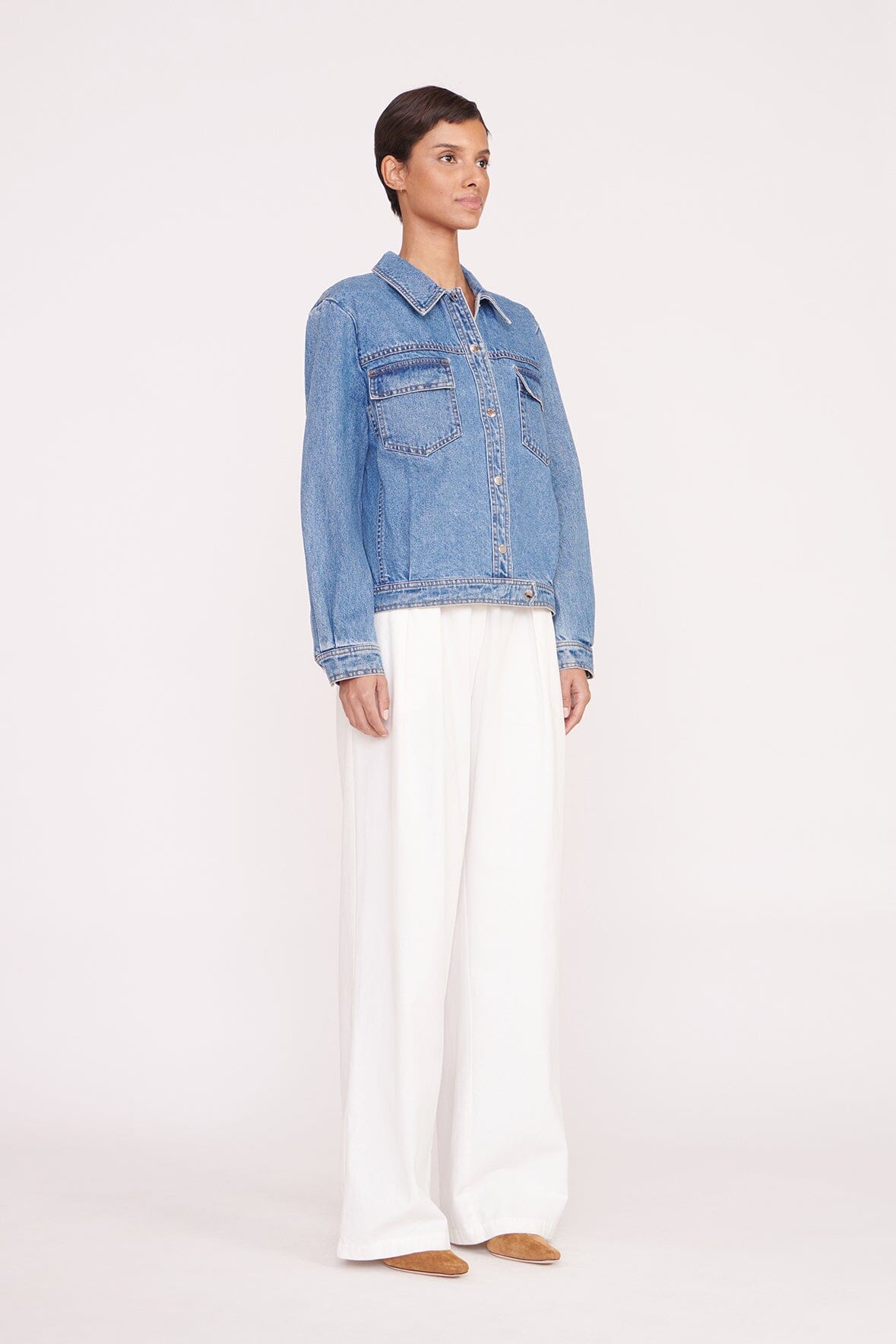 CUSTOM STAUD x C.BONZ OVERSIZED RYAN DENIM JACKET | MEDIUM WASH - Image 6