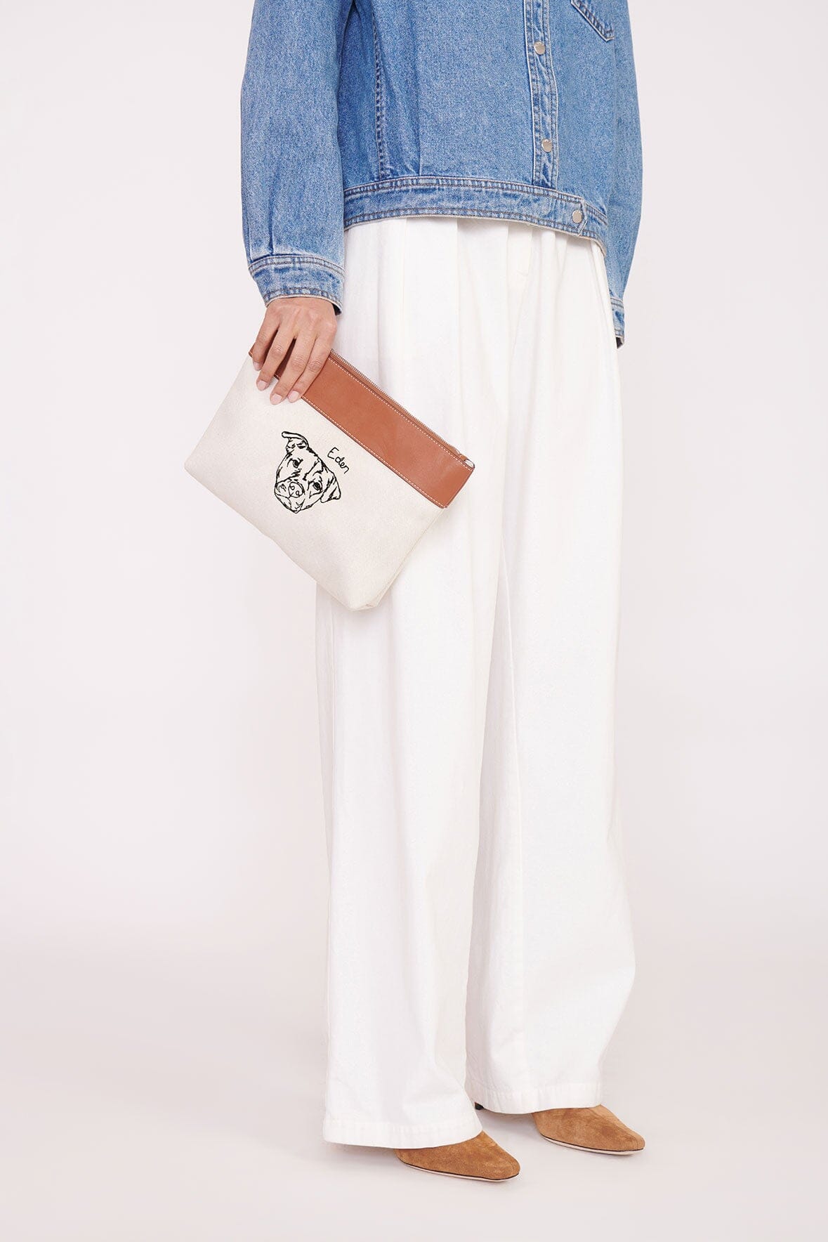 CUSTOM STAUD x C.BONZ DUCKIE ZIP POUCH | CREAM TAN - Image 5