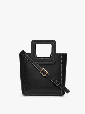 MINI SHIRLEY LEATHER BAG | BLACK